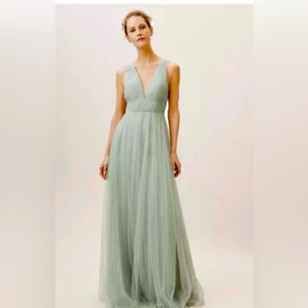 Jenny Yoo for Anthropologie Sarita Dress in Morning Mist NWT